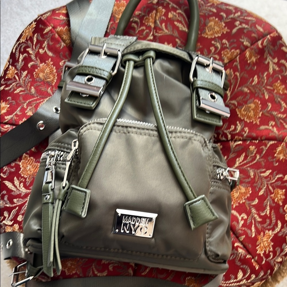 Madden NYC Olive Green Mini Backpack/Purse